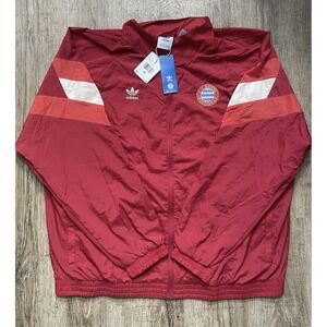 Adidas FC Bayern Munich Full Zip Soccer Track Jacket Red Men's Sz XL IS6508